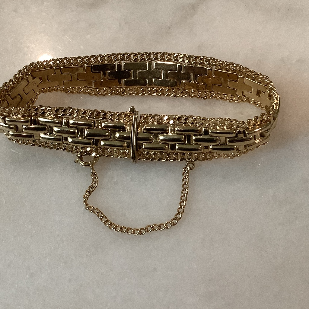 Yellow Gold Panther Link Bracelet Brand New